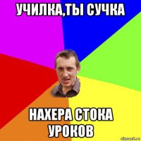 училка,ты сучка нахера стока уроков