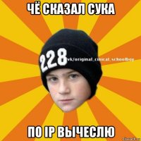 чё сказал сука по ip вычеслю