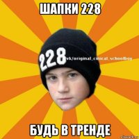 шапки 228 будь в тренде