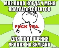 мое лицо когда у меня хватает респектов для повышения уровня на skyland