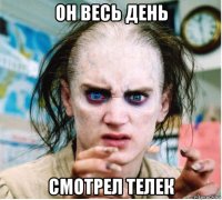 он весь день смотрел телек