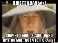 я же гэндальф ! значит я маг ! и довольно крутой маг , вот что я скажу !