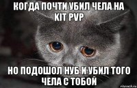 когда почти убил чела на kit pvp но подошол нуб и убил того чела с тобой