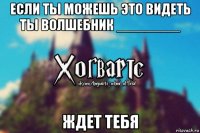 если ты можешь это видеть ты волшебник ________ ждет тебя