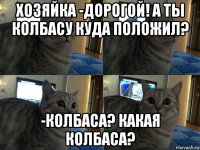 хозяйка -дорогой! а ты колбасу куда положил? -колбаса? какая колбаса?