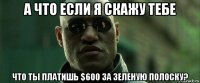 а что если я скажу тебе что ты платишь $600 за зеленую полоску?