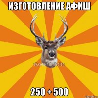 изготовление афиш 250 + 500