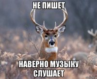 не пишет наверно музыку слушает