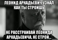 леонид аркадьевич узнал как ты строишь не расстраивай леонида аркадьевича, не строй...