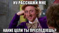 ну расскажи мне какие цели ты преследуешь?