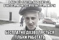 в нас все платно: народиться, вчиться, жениться, лечиться, вмерти бесплатно дозволяється тільки работать