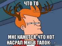 что то мне кажется, что кот насрал мне в тапок-_-