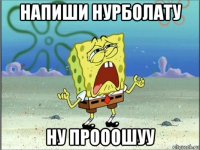 напиши нурболату ну прооошуу