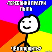 -теребоний пратри пыль чё положить?