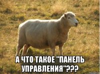  а что такое "панель управления"???