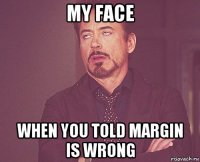 my face when you told margin is wrong