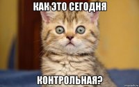 как это сегодня контрольная?