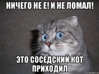 ничего не е! и не ломал! это соседский кот приходил