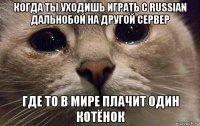 когда ты уходишь играть с russian дальнобой на другой сервер где то в мире плачит один котёнок
