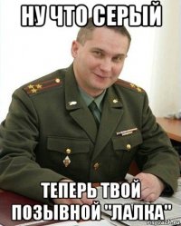 ну что серый теперь твой позывной "лалка"