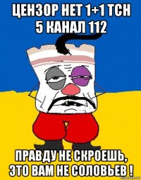 цензор нет 1+1 тсн 5 канал 112 правду не скроешь, это вам не соловьев !