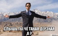  слышь,ты чё такая дерзкая ,а ?