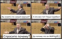 Вы знаете кто самый жирный? А это вон тот! Паша Скрябин! Спросите почему? Да потому что он ЖИРНЫЙ!!!