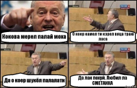 Кокова мерел палай моха О коер камел ти кэрел вяца траю ласа Да о коер шукёл палалати Да лак похуй. Любил ла СМЕТАНКА