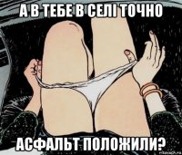 а в тебе в селі точно асфальт положили?