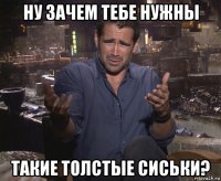 ну зачем тебе нужны такие толстые сиськи?