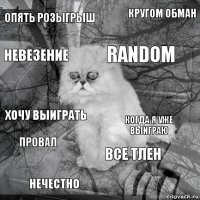 Опять розыгрыш Когда я уже выиграю Random Нечестно Хочу выиграть Кругом обман Все тлен Невезение Провал 