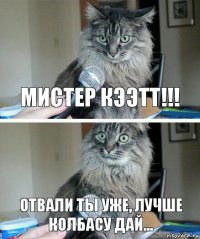 мистер кээтт!!! отвали ты уже, лучше колбасу дай...