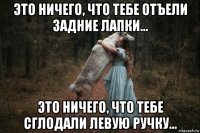 это ничего, что тебе отъели задние лапки… это ничего, что тебе сглодали левую ручку…