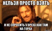 нельзя просто взять и не спросить у ореха как там на горах