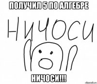 получил 5 по алгебре ничоси!!!