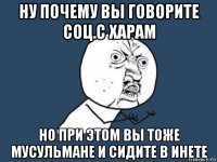 ну почему вы говорите соц.с харам но при этом вы тоже мусульмане и сидите в инете