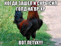 когда зашел и скрысил голд на вр-хр вот петух!!!