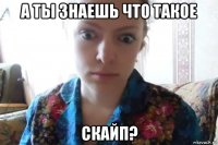 а ты знаешь что такое скайп?