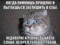 когда помнишь прошлое и пытаешься заглушить в себе недоверие и ревность на его слова- не вру,я только с тобой.