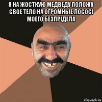 я на жосткую медведу положу свое тело на огромные лососі моего безпрідела 