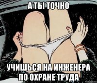 а ты точно учишься на инженера по охране труда