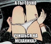 а ты точно учишься на механика?