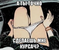 а ты точно сделаешь мне курсач?