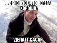 а вы в кусе что серега хорошо делает сасай