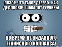 позор, что такое дерево , как дедокович шакалит турниры во время не виданного теннисного коллапса!