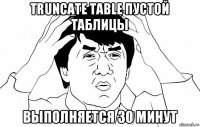 truncate table пустой таблицы выполняется 30 минут