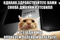 однако,здравствуйте!с вами снова джонни кэтсвилл и сегодня мы опробуем,палёный валерыч!