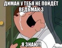 диман у тебя не пойдёт ведьмак 3 я знаю!!