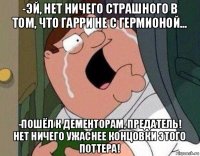 -эй, нет ничего страшного в том, что гарри не с гермионой... -пошёл к дементорам, предатель! нет ничего ужаснее концовки этого поттера!