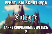 ребят , вы все откуда такие конченные беретесь ?